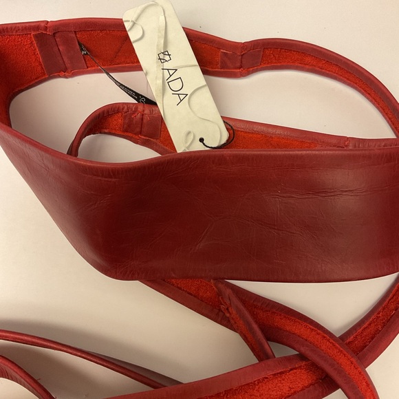 ADA RED LEATHER WRAP BELT OS NWT main image 12